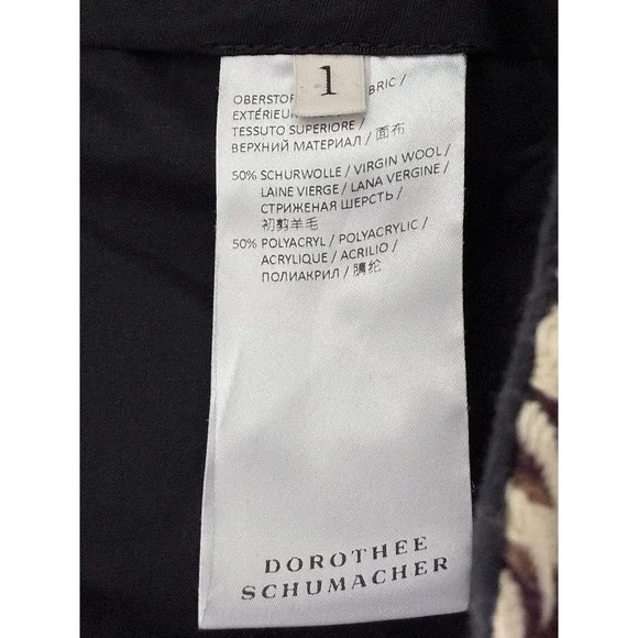 DOROTHEE SCHUMACHER Wide Leg Wool Blend Houndstooth Pants High Rise Size 1 - Picture 9 of 9